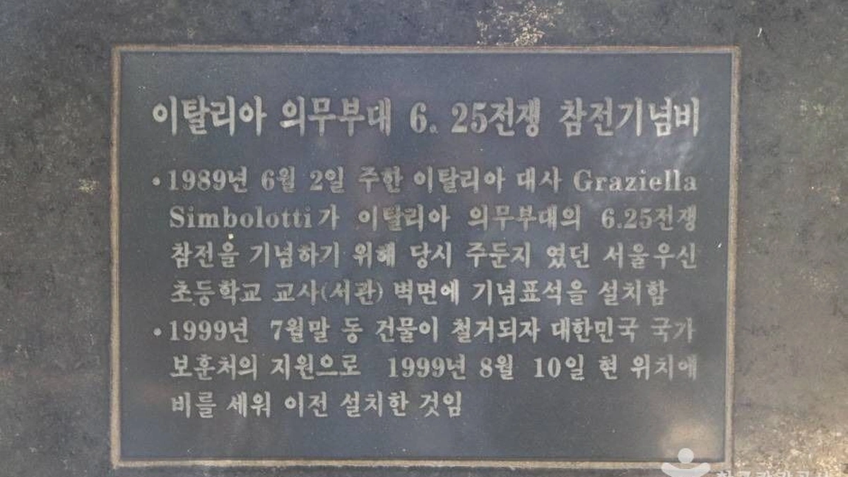 이탈리아 의무부대 6·25전쟁 참전기념비